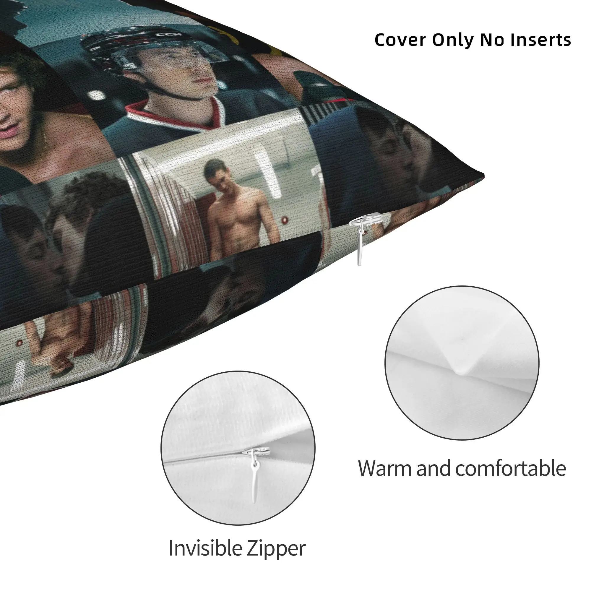 Heated Rivalry Square Pillow Cases Canadian Sports Romance Cushion Cover Awesome Polyester Decor Pillowcase for Car 18"x18"