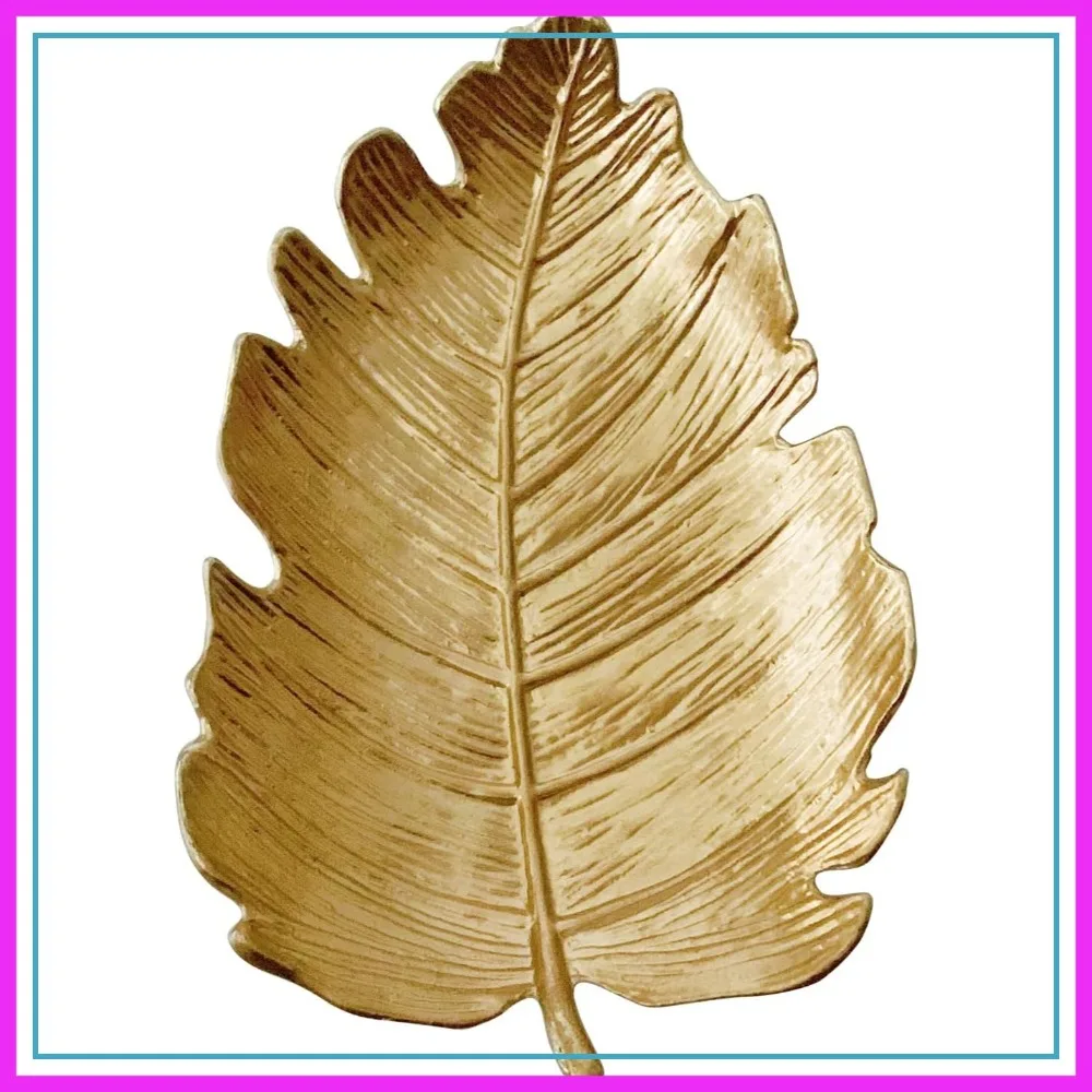 

Small Leaf Shaped Trinket Dish, Decorative Gold Jewelry Dish Tray, Ring Holder Dish Jewelry Organizer
