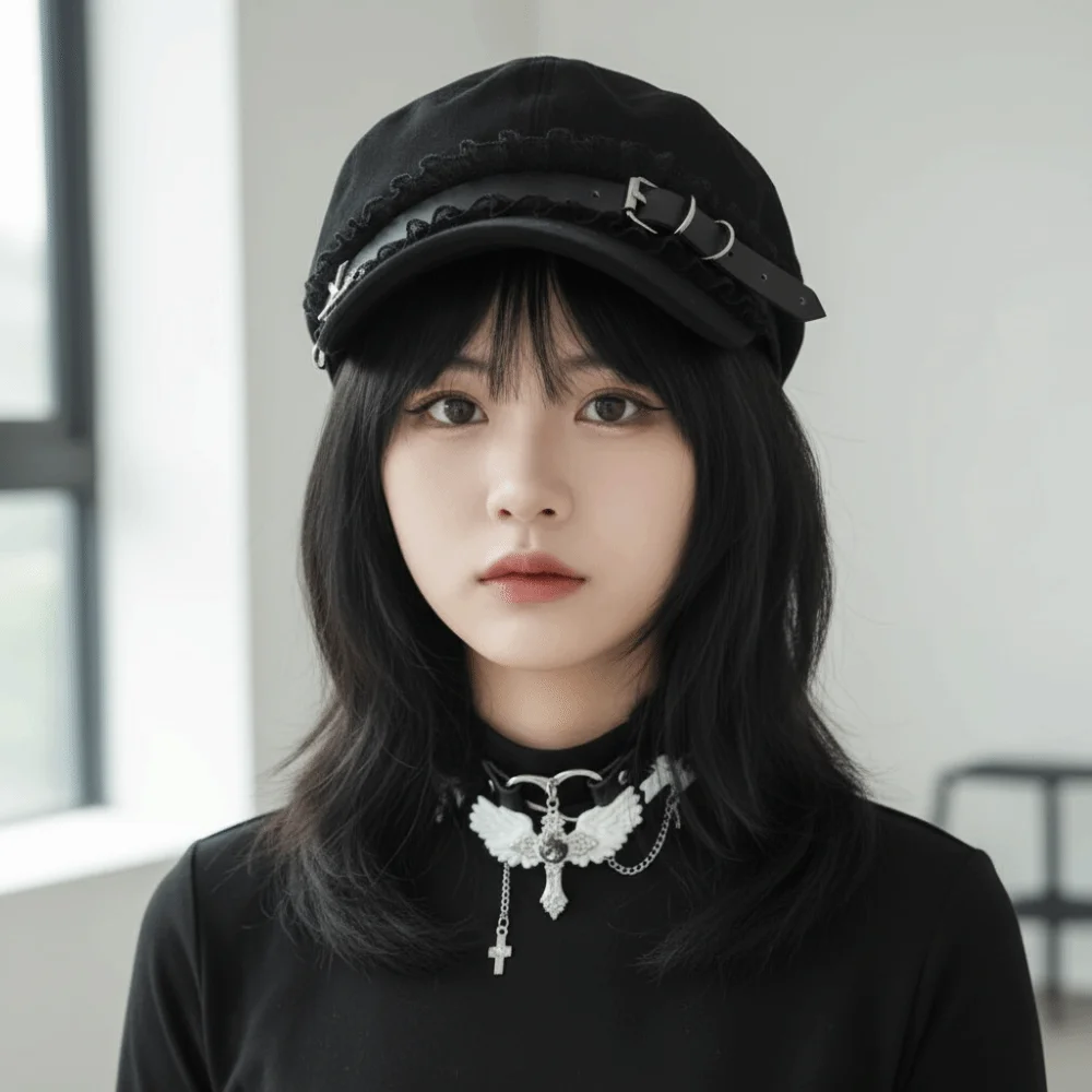 Sweet Style Women's Y2K Hats Lace Soft Fabric Winter Accessories Women's Berets Cool Style Painter's Hat Female Wear