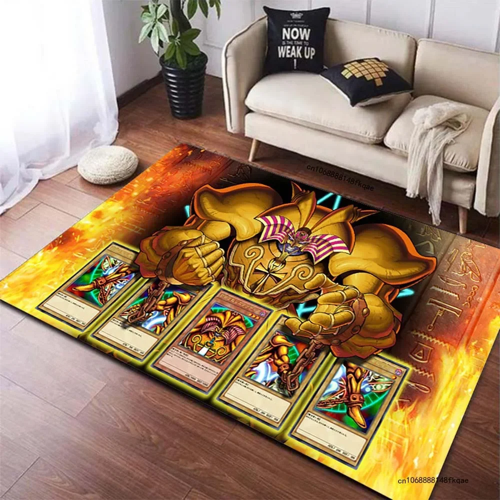 Anime Yu Gi Oh Card Yugioh Blue Eyes White Dragon Carpet Cartoon Floor Mat Living Room Bedroom Area Rug Christmas Family Gift