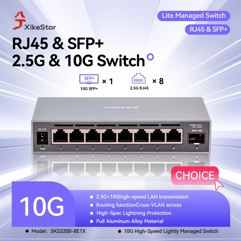【¥5,952】XikeStor SKS3200-8E1X 2.5G RJ45 x9 & 10G SFP x1-アリエク特価アラート