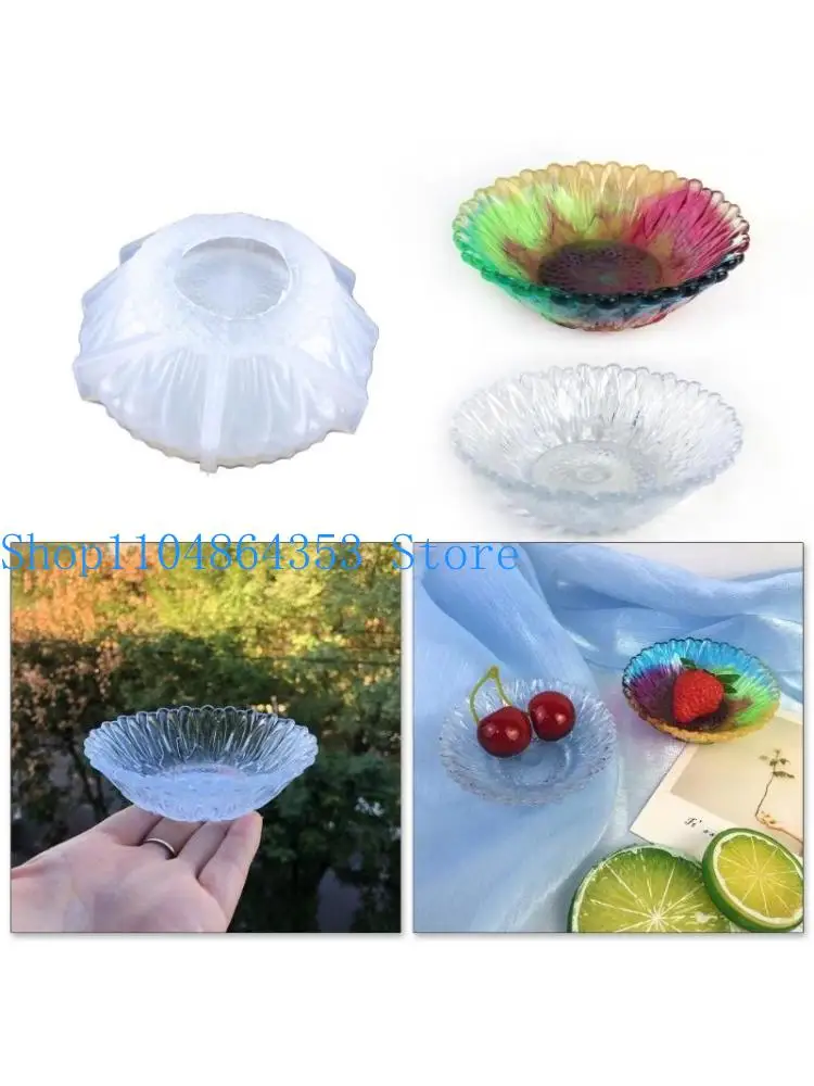 652F زهرة صينية تخزين قالب من السيليكون لتقوم بها بنفسك صندوق تخزين كريستال الايبوكسي الراتنج قوالب الصب علبة مجوهرات قالب الجبس