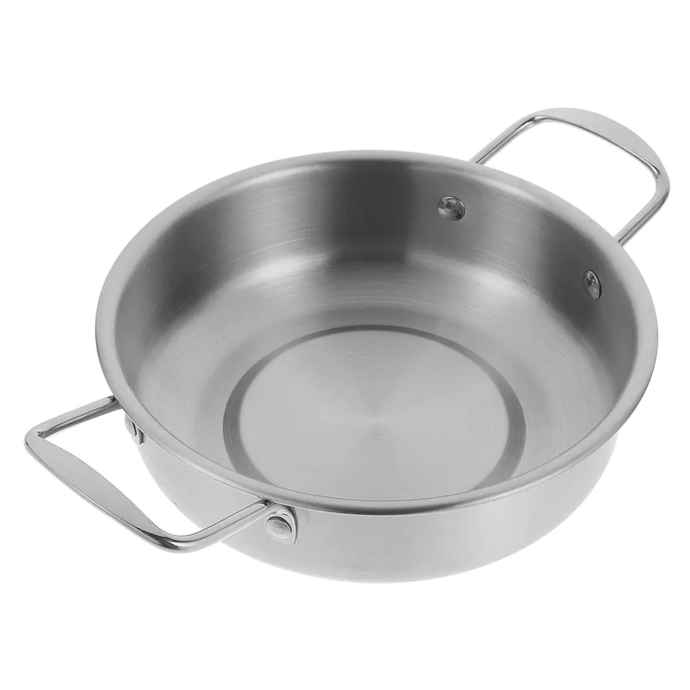

Instant Noodle Pot Double Handle Stainless Steel Pans Dessert Plate Korean Ramen Cooking
