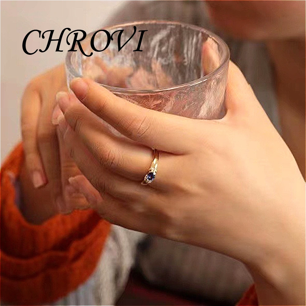 High-Grade Blue-Purple Gold-Plated sapphire Ring - vintage Oil Painting Color Finger Ring - Elegant Style Women's Accessory