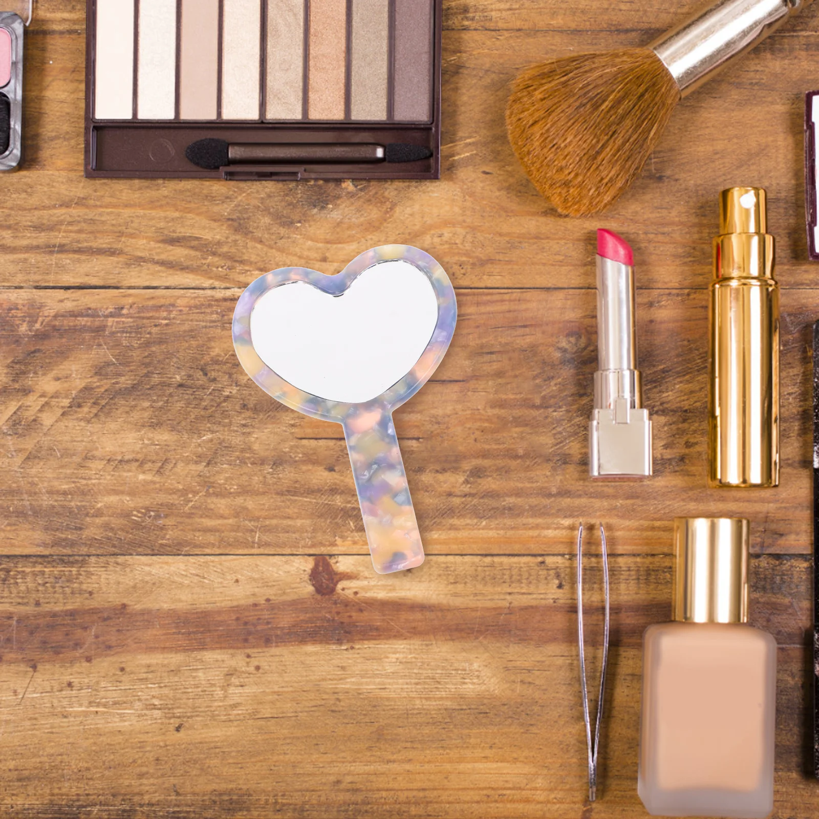 

Heart Shaped Acetate Travel Mirror Small Handheld Portable Makeup Compact Cute Retro Handheld Mirror Hand Mirrors