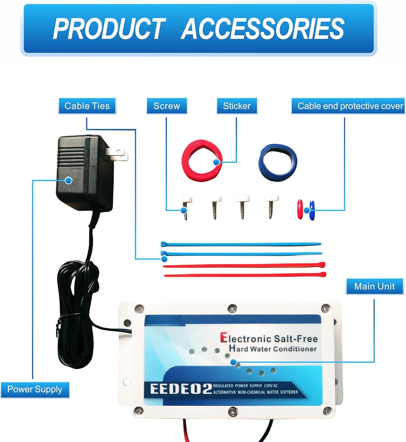 إزالة الترسبات المائية الإلكترونية، أنظمة منقي المياه البديلة الخالية من المواد الكيميائية والملح للمنزل بأكمله، تمنع الصدأ وبناء المقياس
