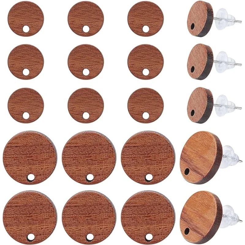 

1 коробка, 40 шт., деревянные стойки для сережек-гвоздиков, стойки для сережек с отверстием, деревянные заготовки для сережек, штифт из нержавеющей стали 304, плоский круглый