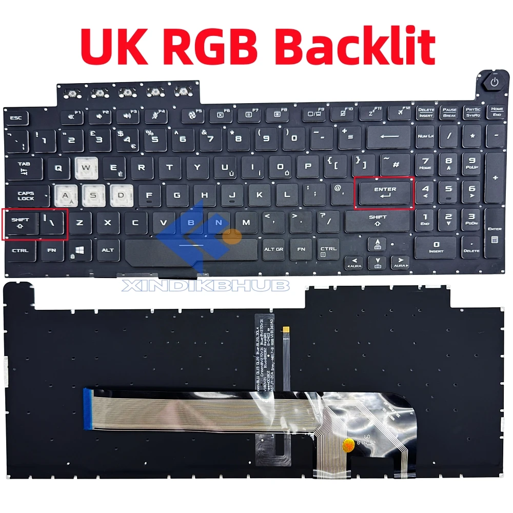 XIN-UK RGB Backlit For ASUS TUF Gaming F15 FX506 FA506 FA506Q FX506L FA506U TUF706 F17 FX706 FA706 FX706LI Keyboard
