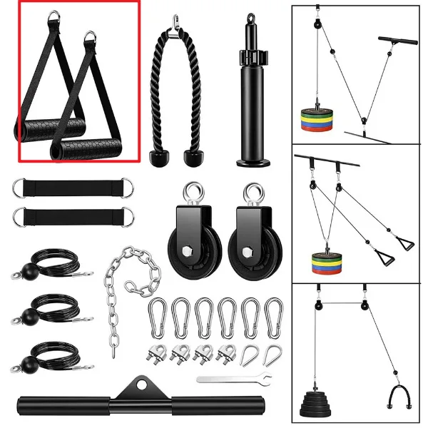 Pulley wire rope pull-down tray for biceps roll back shoulder forearm triceps