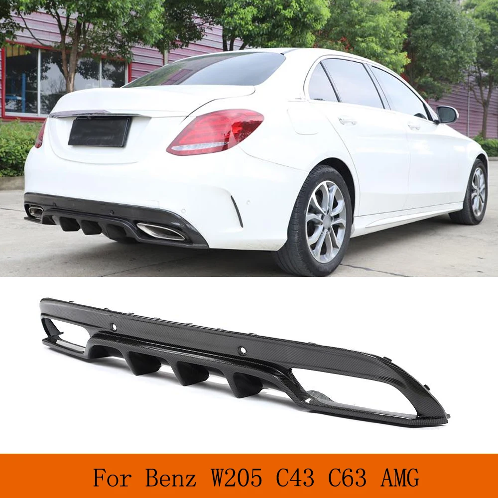 

Rear Bumper Diffuser Lip Spoiler for Mercedes-Benz C Class W205 Sport C43 C63 AMG Sedan 2015-2019 Carbon Fiber Car Rear Diffuser