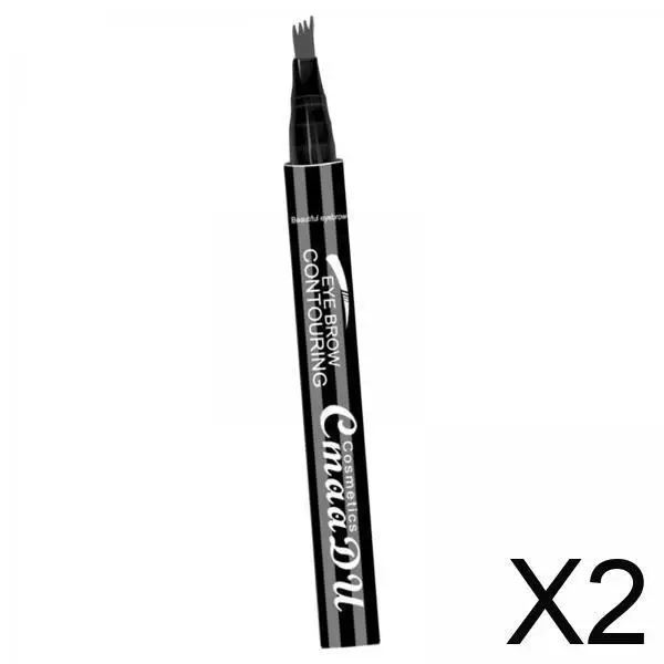 Caneta de sobrancelha microblading com 4 pontas de garfo, formulação líquida, lápis de sobrancelha à prova de manchas para maquiagem natural 3D à prova d'água