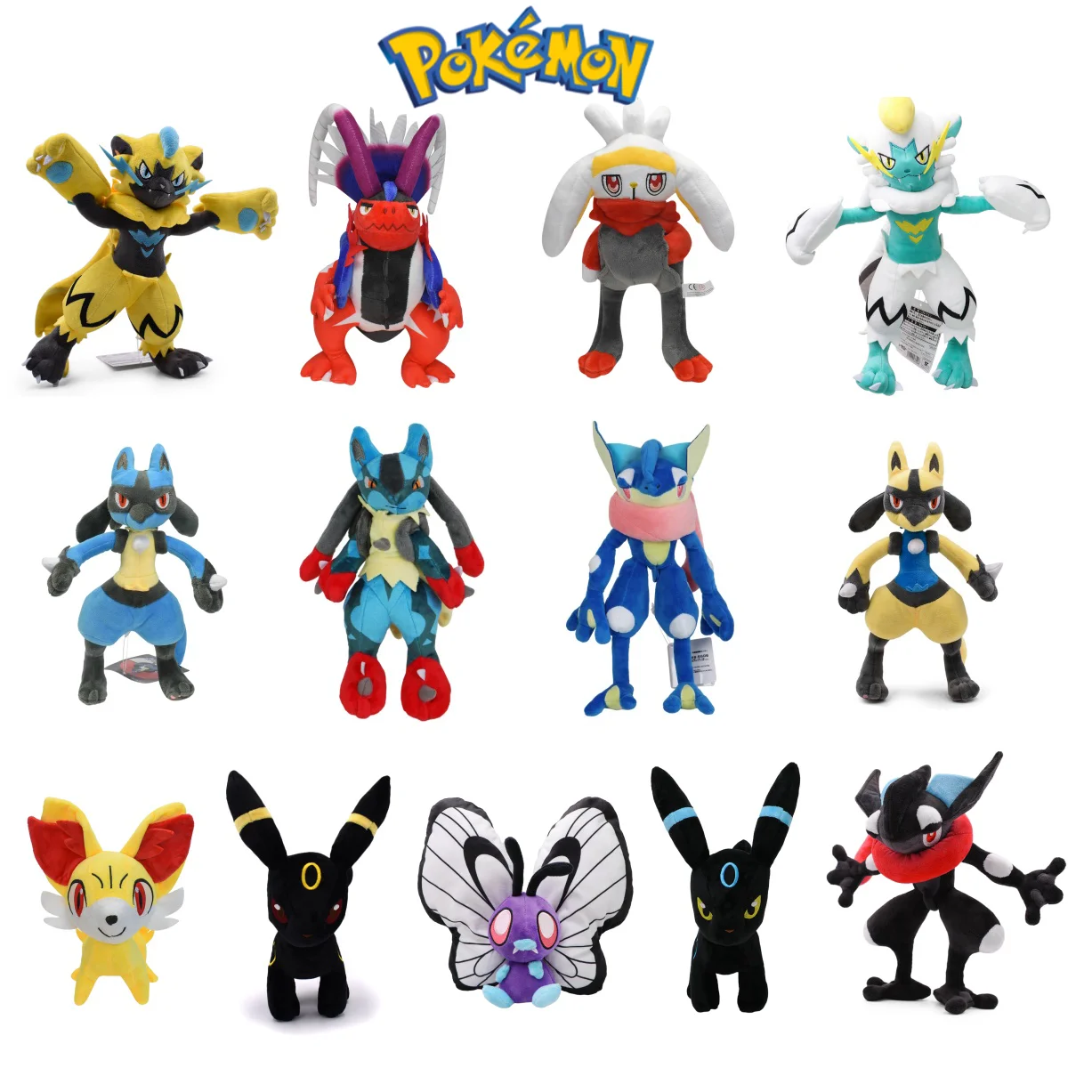 Muñecos de Peluche de Pokémon, Butterfree, Greninja, Zeraora, Umbreon, Lucario, Fennekin, Juguete de Peluche, Dibujos Animados, Anime, Regalo para Niños