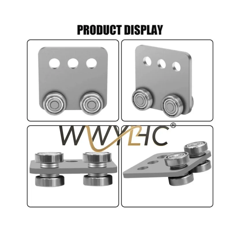 2pcs C40 Sliding Door Track & Roller Set, 90mm Sliding Gate Wheel for 1-5/8