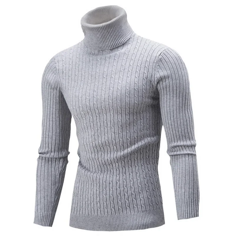 

Autumn and Winter New High Quality Men's Turtleneck Sweater Pullover Shirt Long Sleeve Warm Knitted Turtleneck Sweater 7 Colors