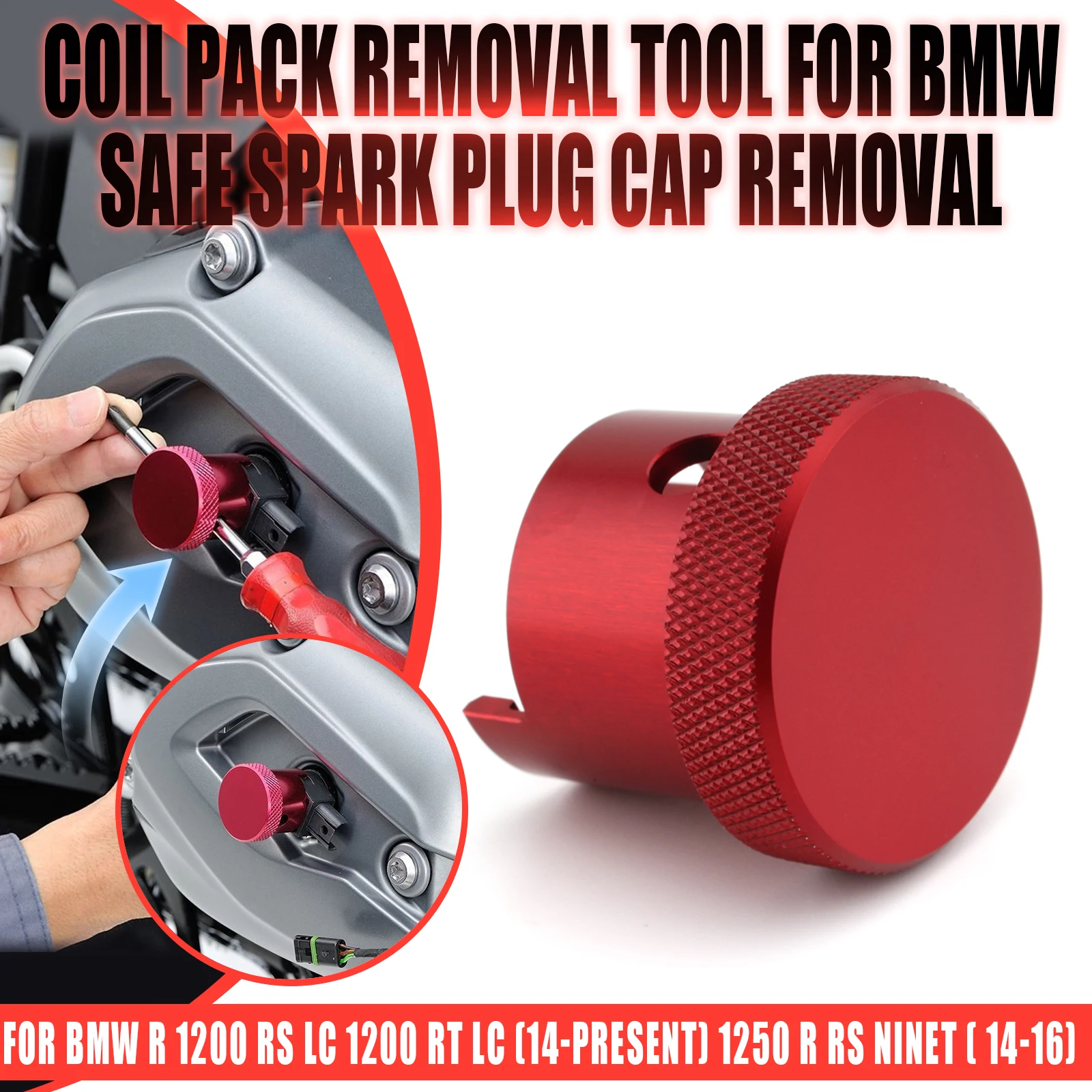 Motorcycle Coil Pack Removal Tool Puller Spark Plug Cap Aluminum For F650GS F800GT K1200R R1100RS R1250GS R1200GS