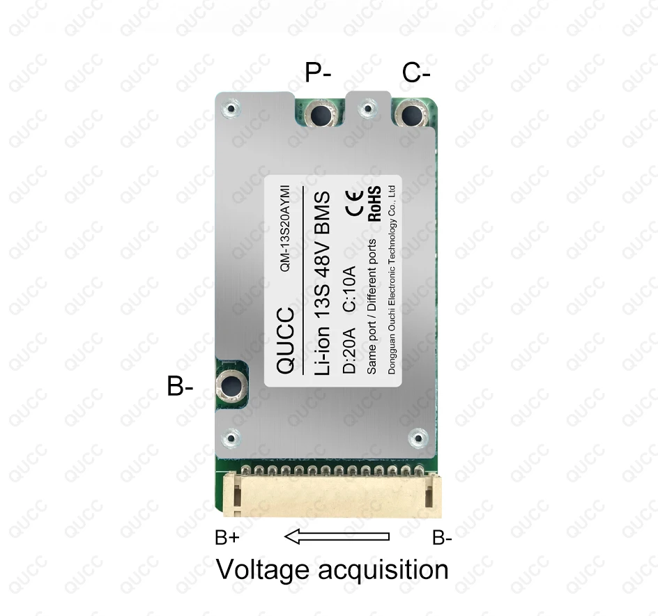 Qucc Li Ion 10S 13S 14S 15A 20A BMS 48V 36V 18650 Battery Pack Electric Toy Electric Scooter Electric Moped Power Battery BMS