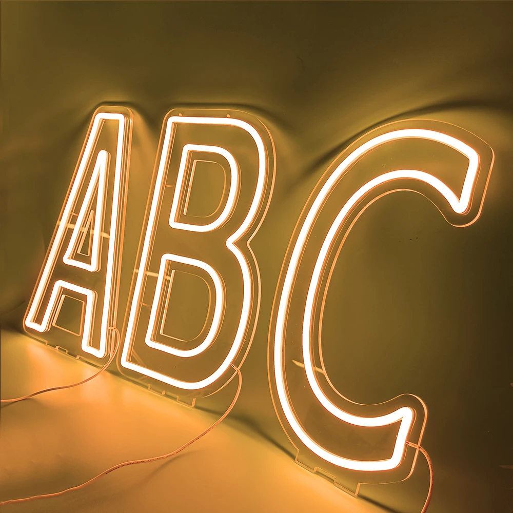 26 Alphabet Lights ABC Neon DIY Alphabet Sign with Base USB Dimmable Suitable for all kinds of Party Party Shop Decoration