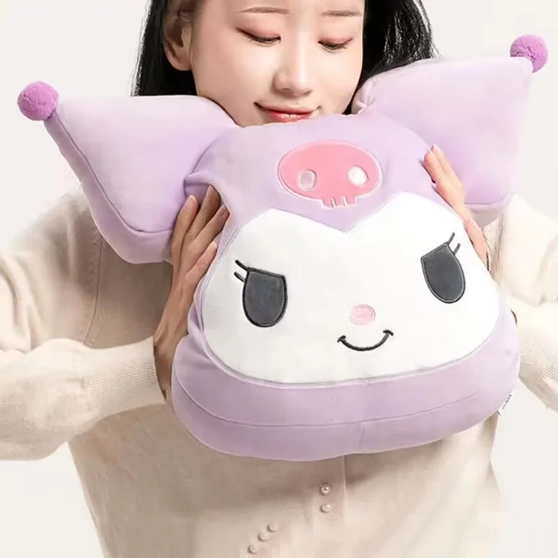 Sanrio anime produtos travesseiro almofada dos desenhos animados kuromi cinnamoroll brinquedos de pelúcia sofá assento decoração para casa escritório nap travesseiro presentes da menina