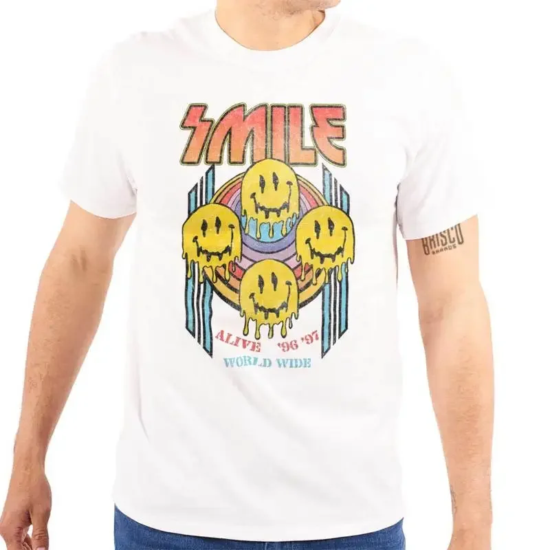 Smile Melting Happy Faces Alive Worldwide T-shirt à col rond pour femmes ou hommes