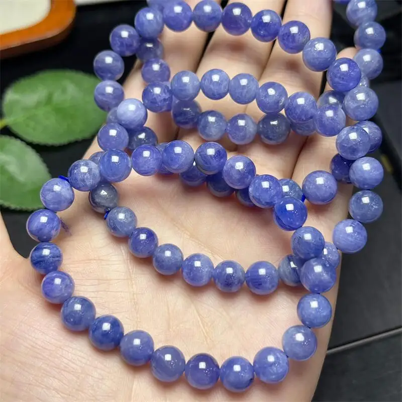 Natural Tanzanite Bracelet Charms Fashion Personalized Men Women Gemstone Jewelry Holiday Gift 1pcs 7/8MM