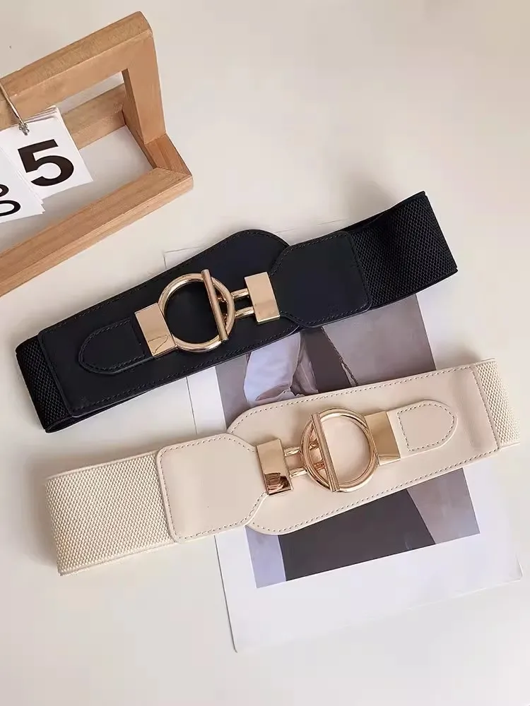 Women\'s Fashion PU Leather Elastic Corset Female Cummerbund Coat Waistband Dress Decration Wide Belt J480