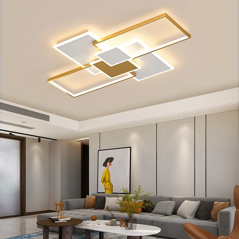 

Modern Ceiling Chandelier Led Ceiling Lamp Living Dining Room Bedroom Black Gold White Ceiling Light Dimmable Home Decor Fixture