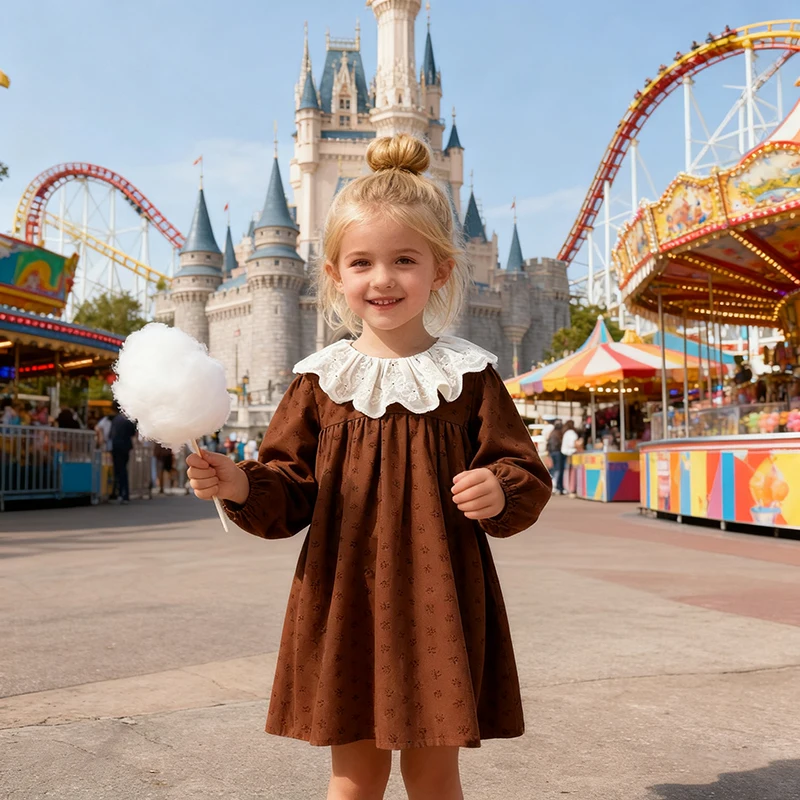 2023 neue Herbst Baby Mädchen Kleid 2-6Y Baby Mädchen Party Geburtstag Kleid Frühling Lange Ärmeln Spitze Baby Mädchen Kinder Prinzessin kleid – Detail 9