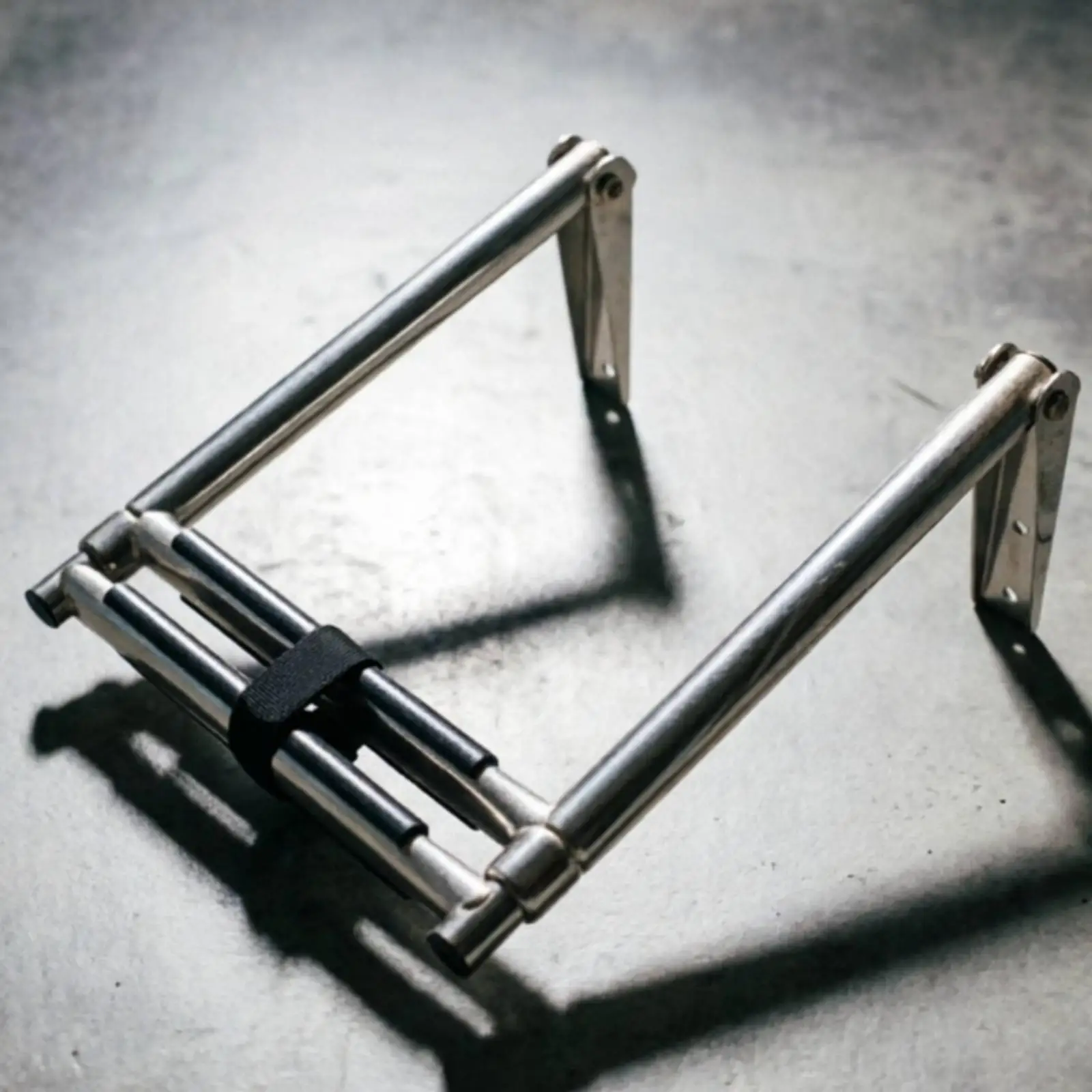 Stainless Steel Folding Boat Ladder Marine Boarding Step 4 Rung Telescopic Deck Mount for Yacht Use