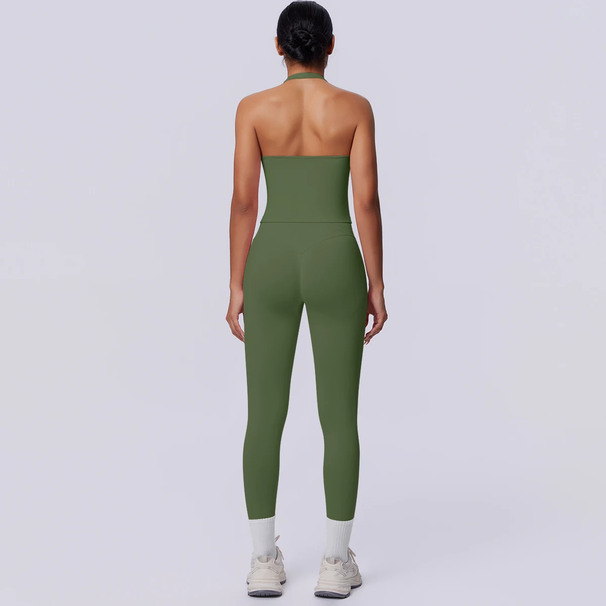 Sport Fitness Kleidung Damen Yoga Set Sommer Gym Lauf-Workout Top Yoga Weste Einfarbige Po-Formende Fitness Hose Yoga Set – Detail 17