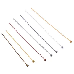 200Pcs/Lot 16 20 25 30 40 45 50MM Silver Color Metal Ball Head Pins For Diy Jewelry Making Findings Dia 0.5MM Supplies