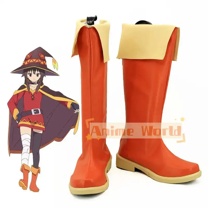 

Оранжевые туфли Megumin, ботинки для косплея, реквизит для Хэллоуина и карнавала на заказ