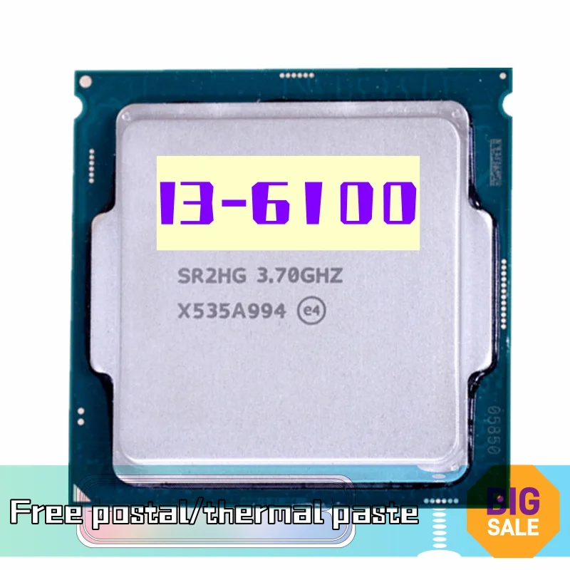 

Core i3-6100 i3 6100 3,7 ГГц SR2HG двухъядерный четырехпоточный процессор 51 Вт Процессор LGA 1151