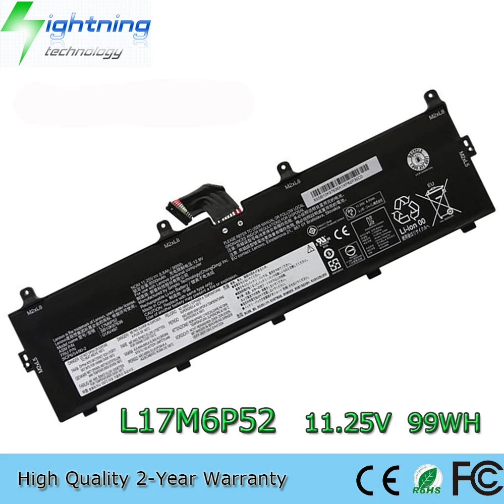 

L17M6P52 11.25V 99Wh Laptop Battery for Lenovo ThinkPad P72 20MBCTO1WW P73 L17C6P51 01AV497 01AV498 etc.
