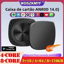 2025 carplay ai box android 14 sem fio carplay android adaptador automático 4/8-core sistemas de inteligência do carro para youtube netflix