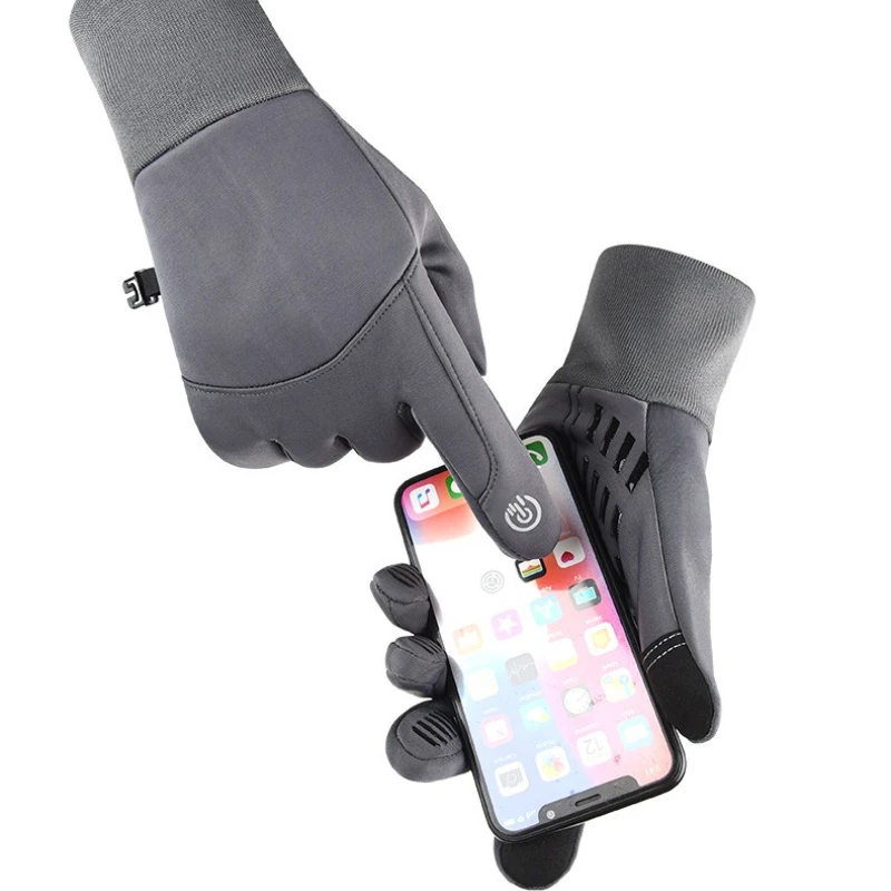 قفازات شتوية تعمل باللمس للرجال لممارسة الرياضة في الهواء الطلق وركوب الدراجات قفازات مقاومة للماء للتدريب واللياقة البدنية قفازات مضادة للانزلاق #4