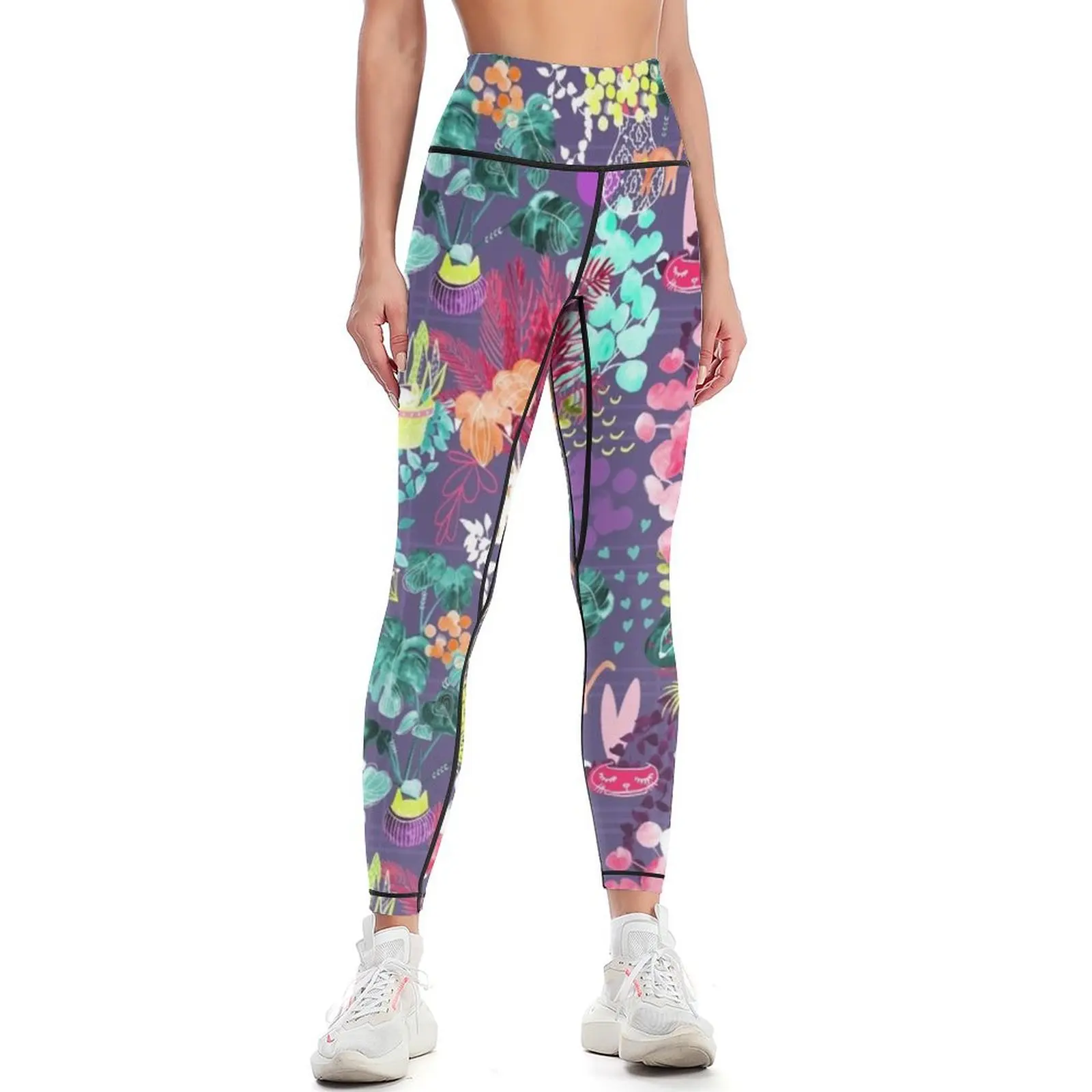 

Indoor Plants Cat Garden Leggings Women's pants Sports pants for fitness set gym sport pants Womens Leggings