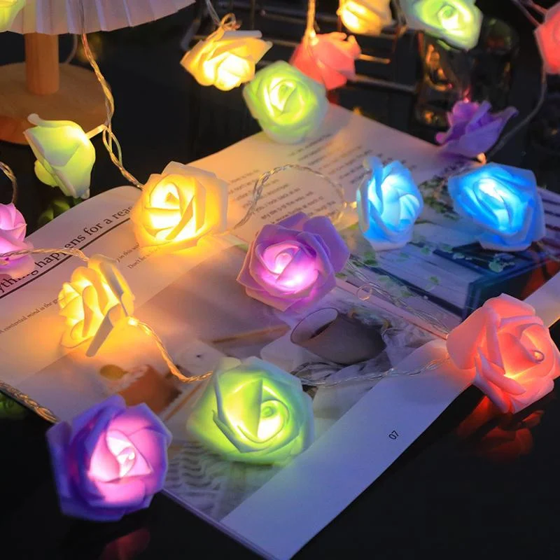 

3m Rose Flowe LED String Lights Garland Wedding Birthday Decor Valentine's Day Gift Christmas Tree Decor for Home Outdoor