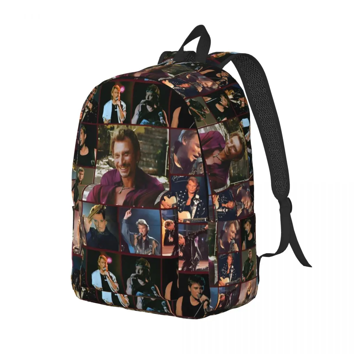 Mochila de moda Johnny Hallyday, mochila de trabajo para estudiantes, música Rock Star, cantante francés, mochila para hombres y mujeres, bolsas de lona para ordenador portátil