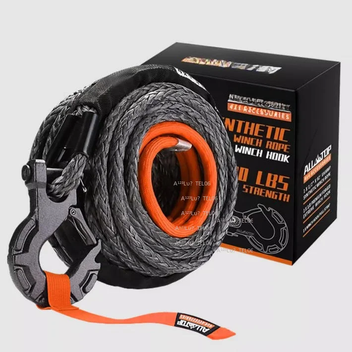 Heavy Duty Nylon Winch Rope Offroad Tow Strap Recovery Line for Vehicle Rescue 4x4