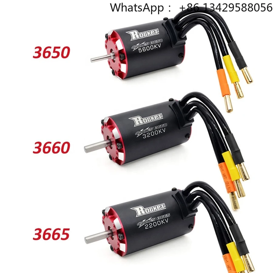 

Rocket V2 Brushless Motor 3650 3660 3665 3670 3674 RC Motor Waterproof for 1/8 1/10 1/12 1/16 RC Car Racing Truck Traxxas