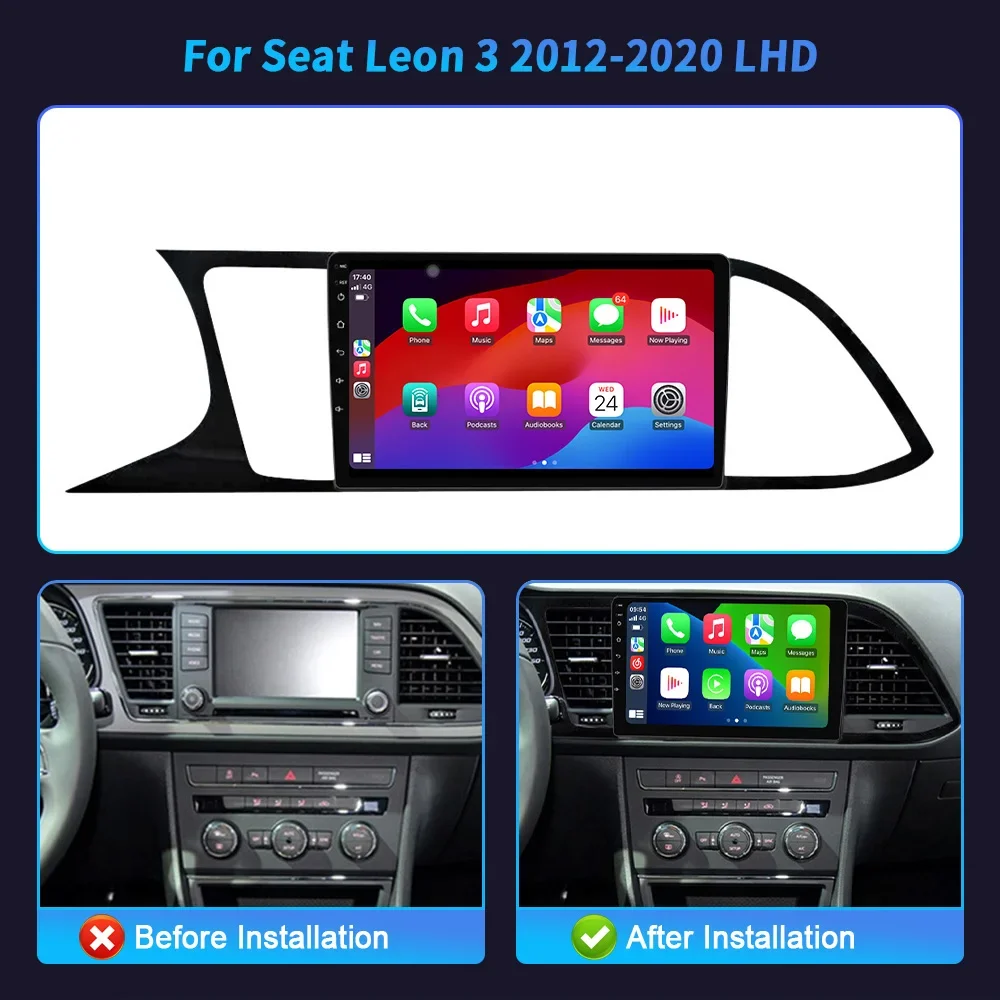 Android volante a la izquierda para Seat Leon 3 2012-2020 Radio de coche reproductor de Audio Multimedia accesorios GPS WIFI pantalla Carplay inalámbrica