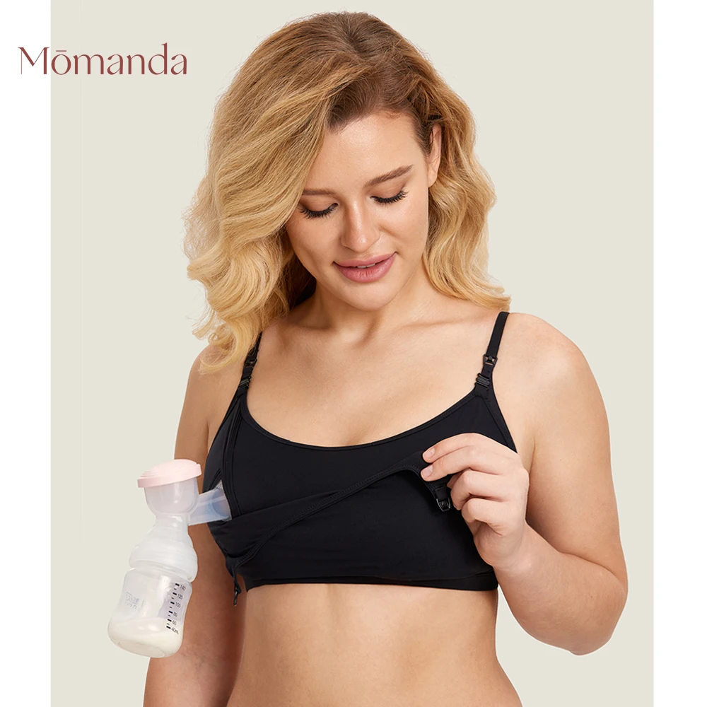 Momanda Hands Free Pumping Bra Breastfeeding Maternity Patented All-in-One Wireless Moving Pad Nursing Bra Pregnant Women