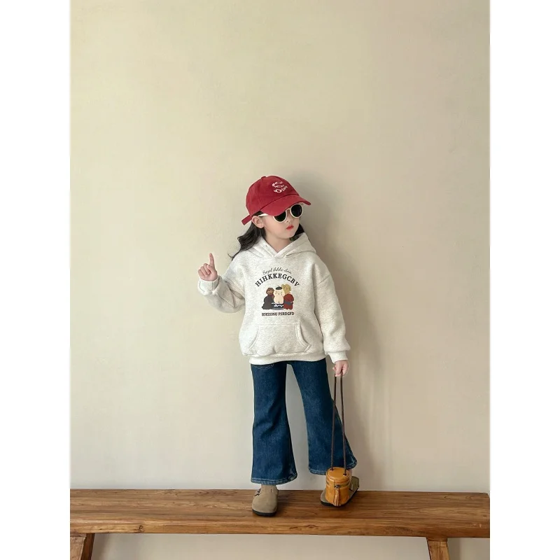 

Children's fleece-lined sweater2024Autumn and Winter New Children2-7Children's Hooded Sweater