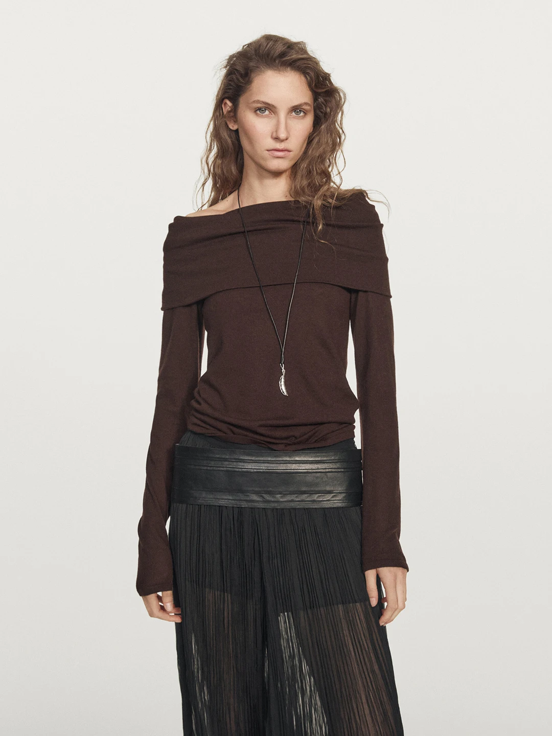 

Slim Fit Knitted Long Sve oulder Bared One oulder Commute Sle New Arrival Women's Faion Autumn Winter Knitwear