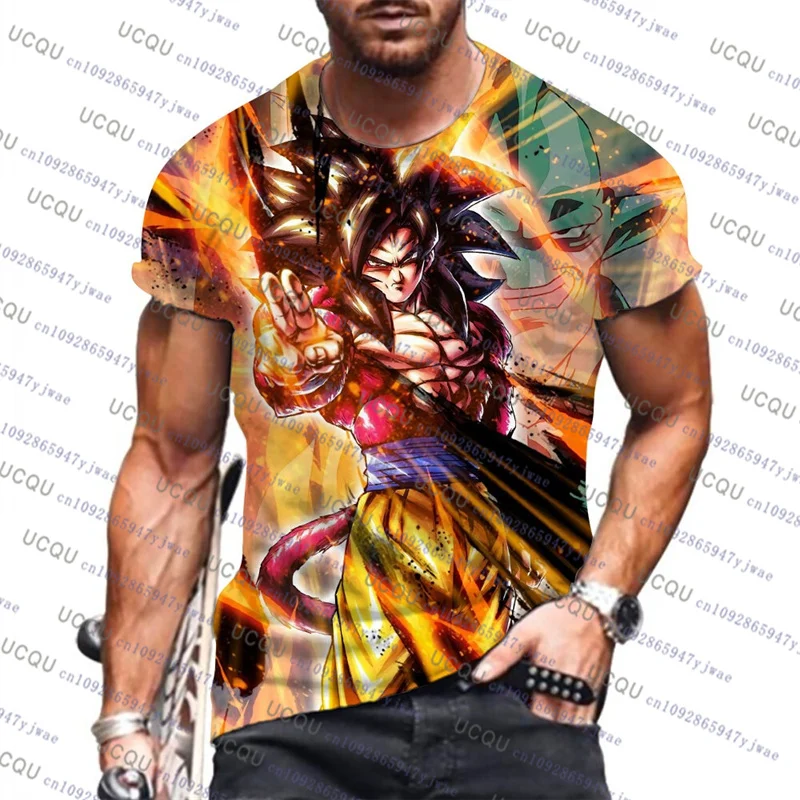 Bandai Anime Dragon Ball Z Goku 3D Stampa T-shirt da uomo Casual Streetwear Anime Fans Must Confortevole maglietta cosplay da indossare ogni giorno