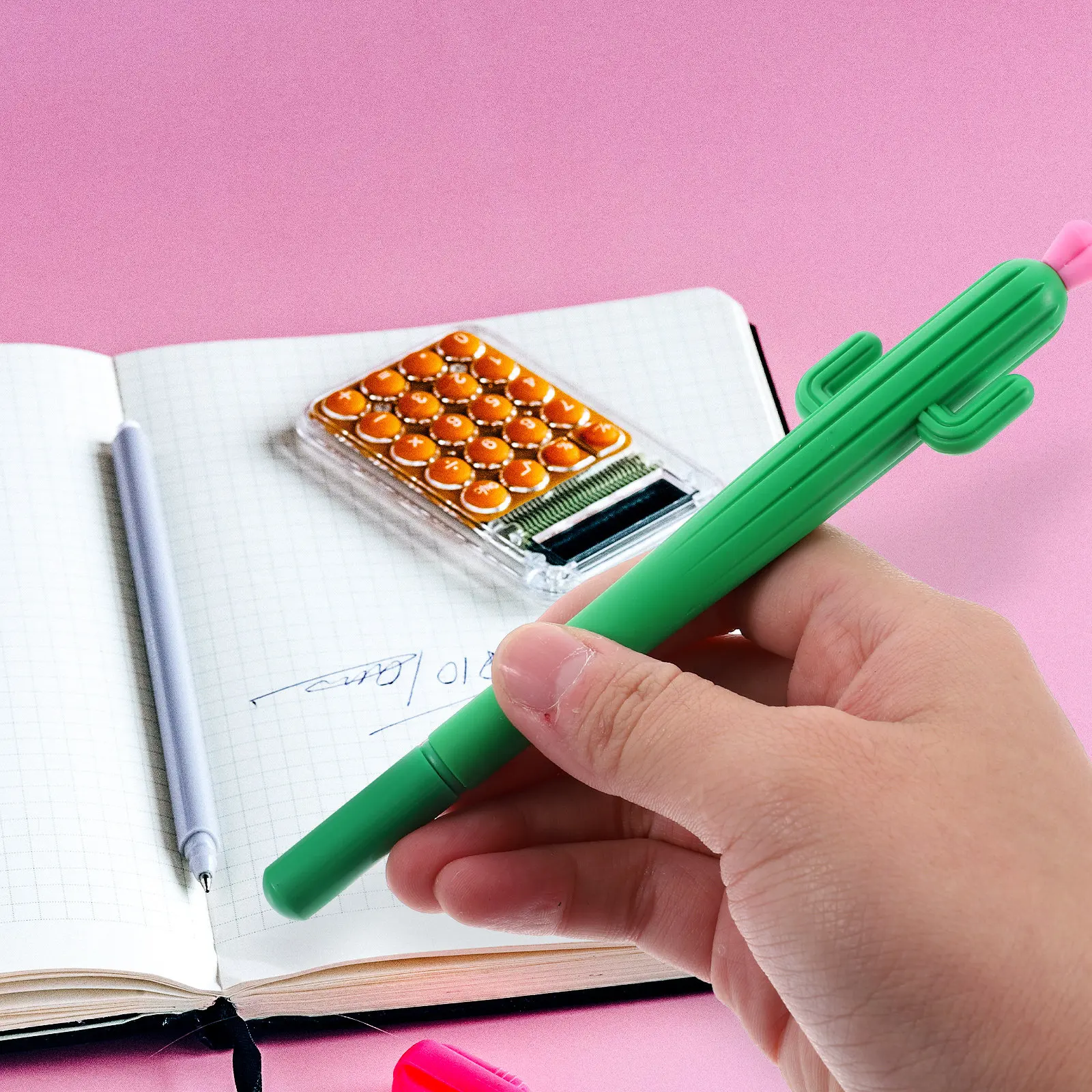 

Набор из 10 гелевых ручек с кактусами, милый дизайн в виде растений, шариковые ручки для студентов, школьные принадлежности для письма, ручки для подписи, случайный цвет