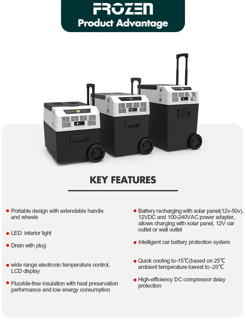 50L Refrigerator, Portable Refrigerator, Bluetooth Connection, Application Control, Built-in Battery of the Refrigerator