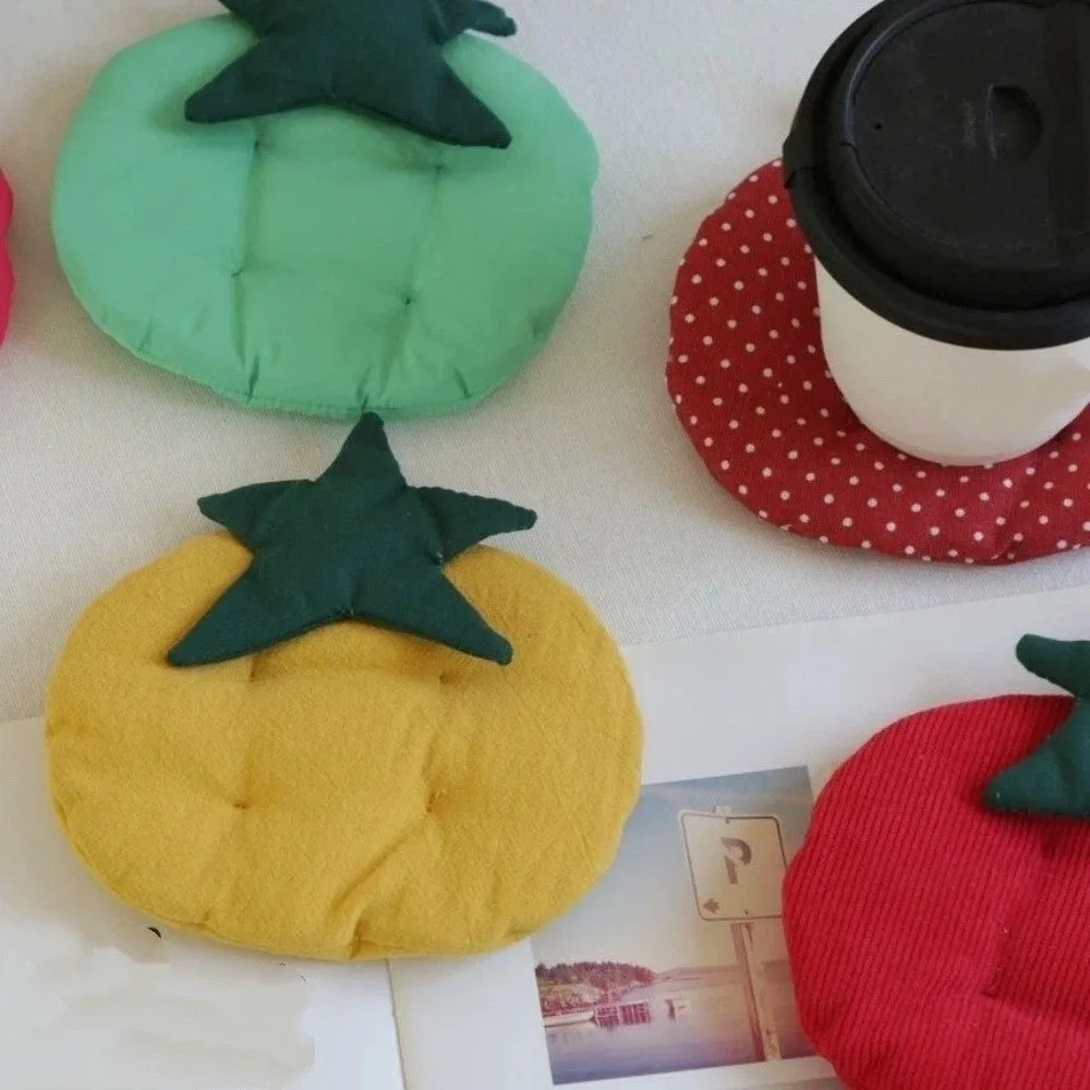 Picture 6: Jewelry Pad Thick Tomato Shaped Coaster Non-Slip Kawaii Fabric Coaster Decorative Anti-Scalding Insulation Pad Kitchen