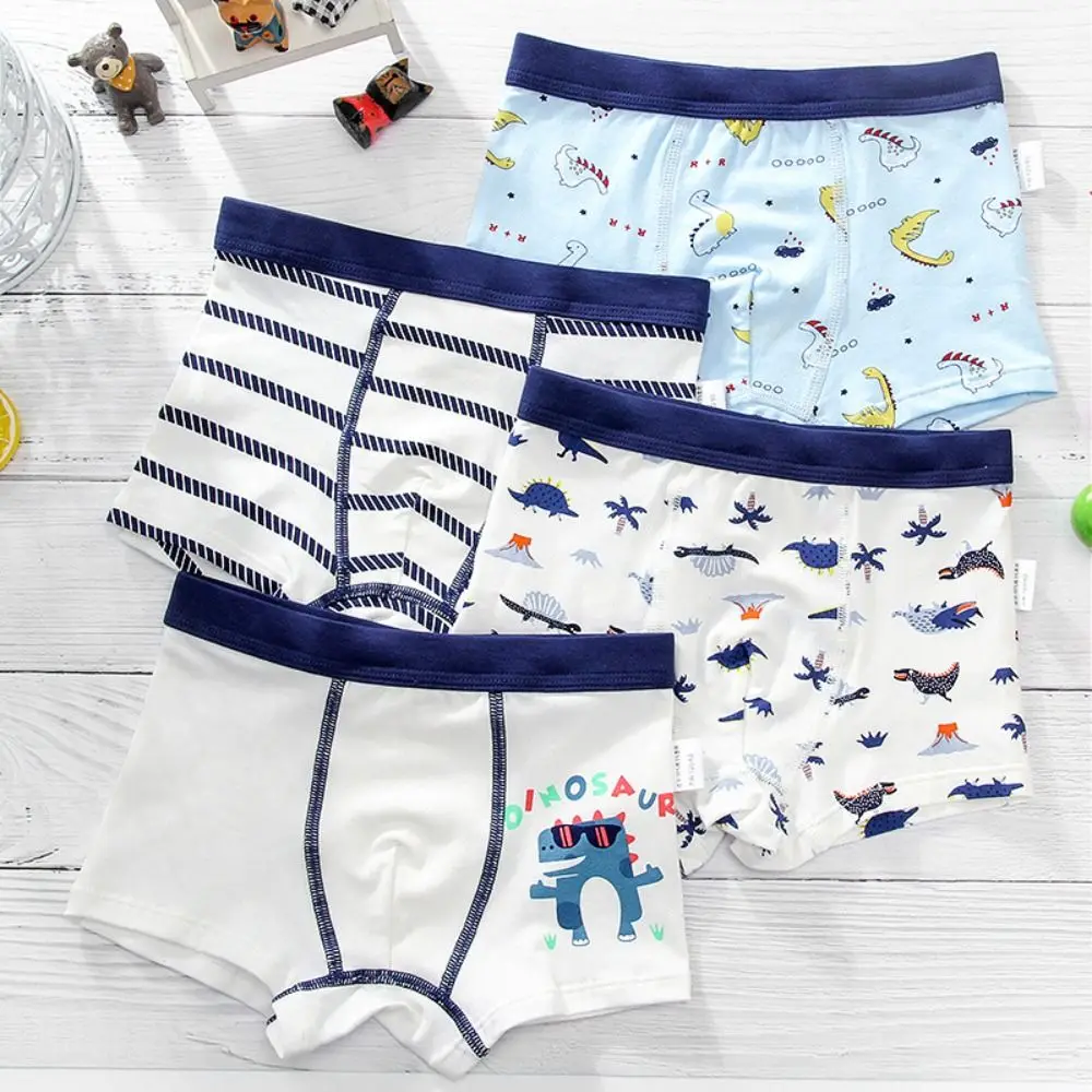 

4Pcs Kids Boys Underwear Cartoon Dinosaur Children's Shorts Panties Baby Boy Toddler Boxers Teenagers Cotton Underpants