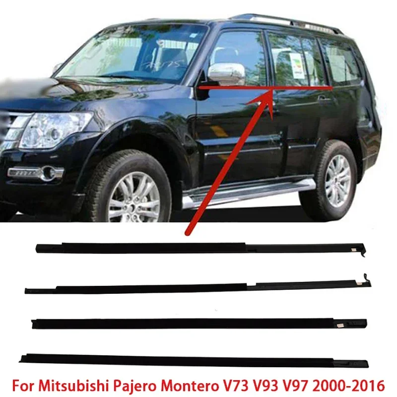 

4PCS Car Window Glass Window Seal Moulding Trim for Mitsubishi Pajero Montero V73 V93 V97 2000-2016